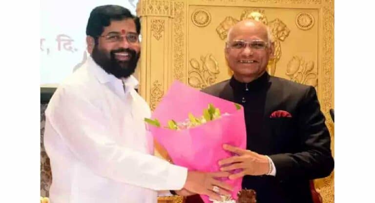 Eknath Shinde : मुख्यमंत्री शिंदे अचानक राज्यपाल रमेश बैस यांना भेटले; चर्चांना उधाण