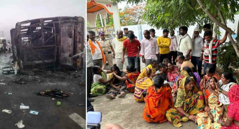 Buldhana Bus Accident : मृतांवर सामूहिक अंत्यसंस्कार; नातलगांवर वेदनादायी प्रसंग