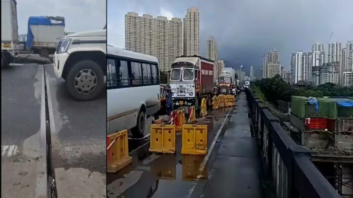 Saket Bridge : साकेत पुलाचे बेअरिंग तुटले, वाहतूक कोंडीचा करावा लागतोय सामना