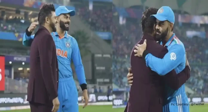 Virat Meets Raina : एकाना स्टेडिअमवर विराटने घेतली माजी संघ सहकारी सुरेश रैनाची गळाभेट 