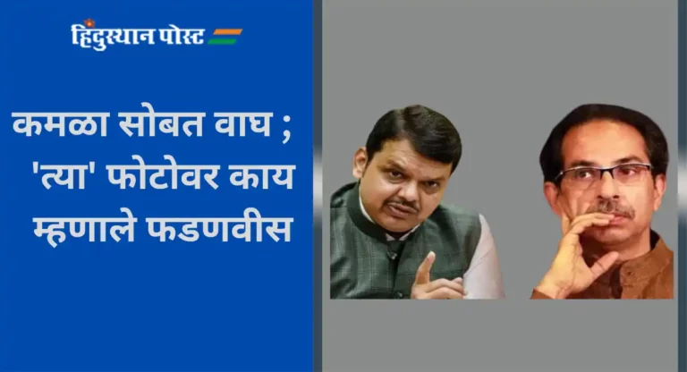 Devendra Fadnavis : कमळा सोबत वाघ ;’त्या’ फोटोवर काय म्हणाले फडणवीस