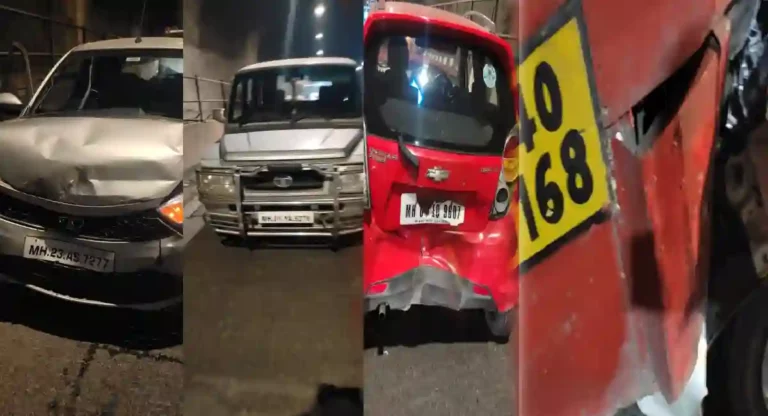 Accident : कात्रजच्या नवीन बोगद्यात ४-५ वाहने एकमेकांवर धडकली; वाहतूक खोळंबली