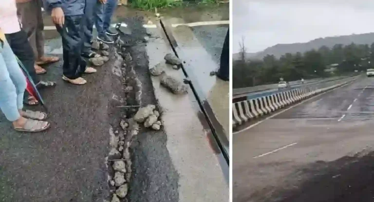 Mumbai Goa Highway वरील पुलाला मोठे भगदाड; एका बाजूची वाहतूक बंद