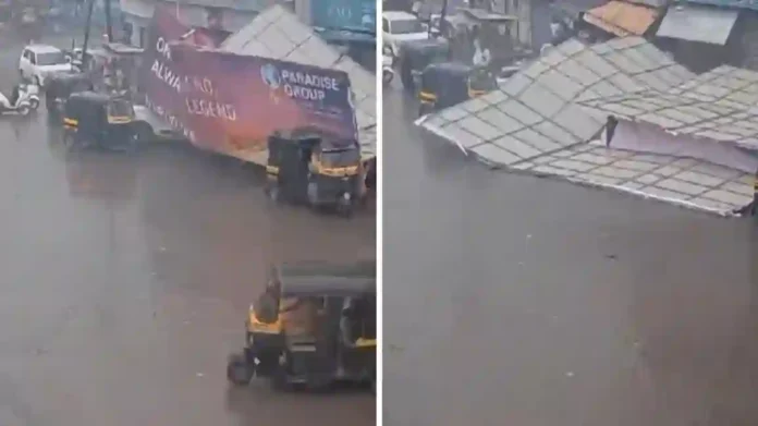 Kalyan Hoarding Collapse: महाराष्ट्रात पुन्हा होर्डिंग कोसळले! ३ वाहनं चिरडली, व्हिडिओ व्हायरल