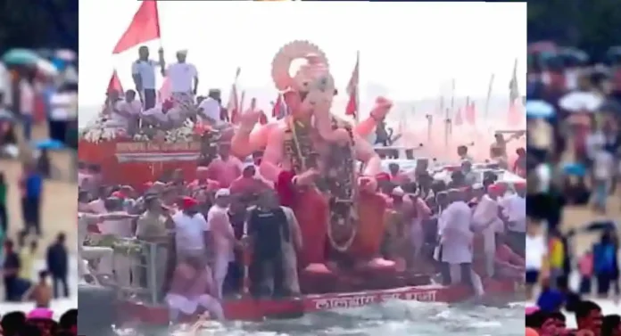 Lalbaugcha Raja 2024 : २३ तासांच्या मिरवणुकीनंतर लालबागच्या राजाचे विसर्जन