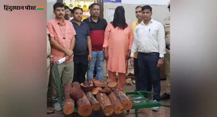 Smuggling : लाल चंदनाच्या तस्करीसाठी रेल्वेचा वापर, मुंबई सेंट्रल रेल्वे स्थानकात ९३ किलो लाल चंदन जप्त