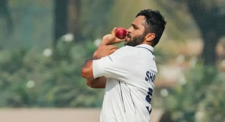 Mum vs Megh, Ranji Trophy : शार्दूल ठाकूरची हॅट – ट्रीक, पहिल्या दिवसअखेर मुंबईकडे १२७ धावांची आघाडी