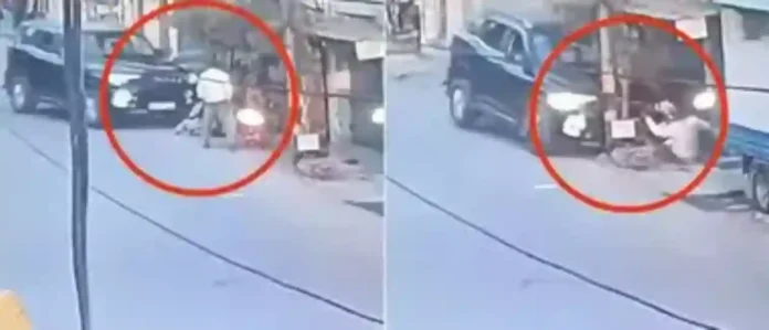 Scorpio Car Accident : एका व्यक्तीचं कार शिकणं दुसऱ्याच्या जीवावर बेतलं ; Video Viral